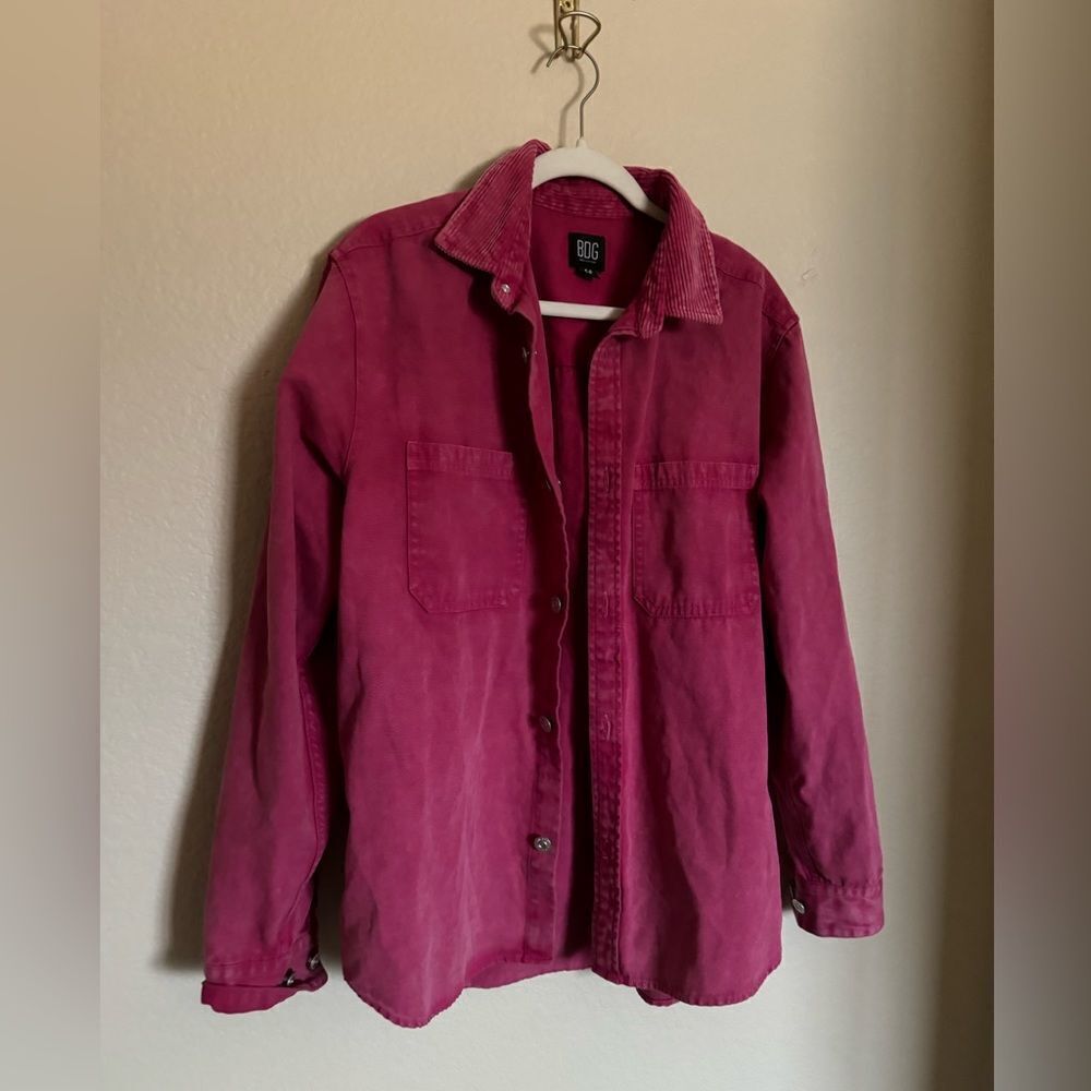 BDG‎ Shacket Sz Small Oversized Corduroy Collar Jacket in Hot Pink
